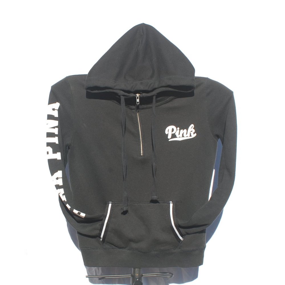 VS Pink 1/4 Zip Pullover Hoody Sweatshirt - XS